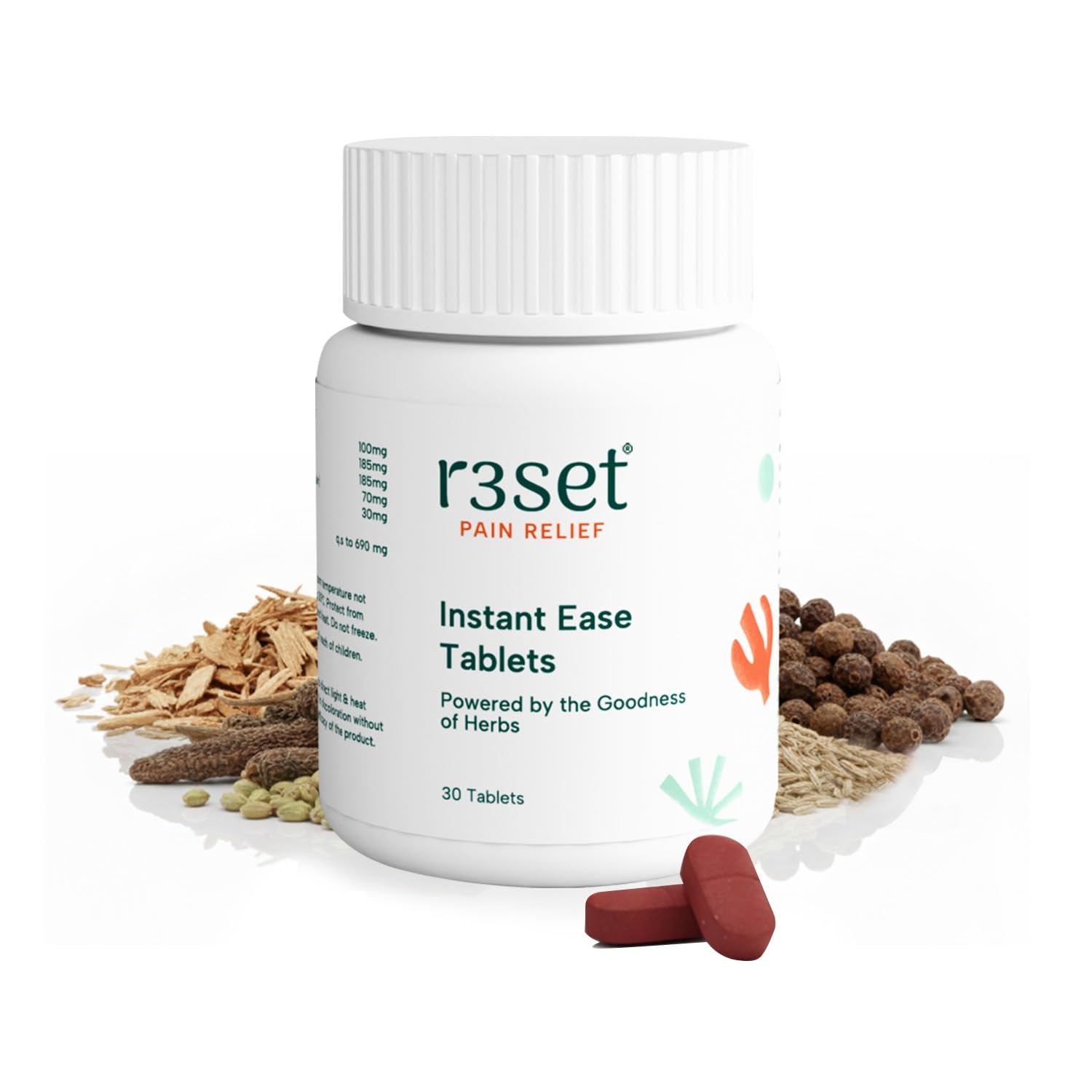 R3SET Natural Pain Relief Tablets